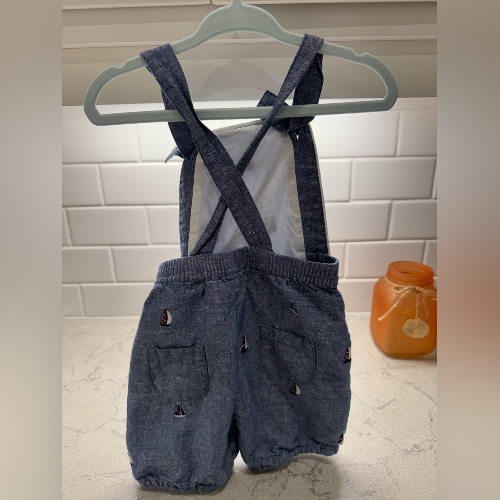 Janie and Jack Blue Sailboat One Piece - Picture 2 of 3